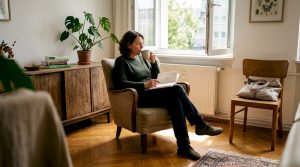 Eine Frau lässt sich in einer Naturheilpraxis behandeln.