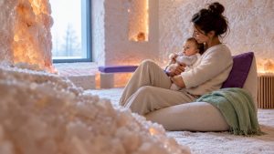 Ansprechperson mit Baby in Salzkammer